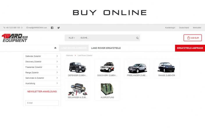 4WARD4X4 Land Rover Onlineshop 4WARD4X4 Onlineshop für Land Rover Ersatzteile und Defender Zubehör